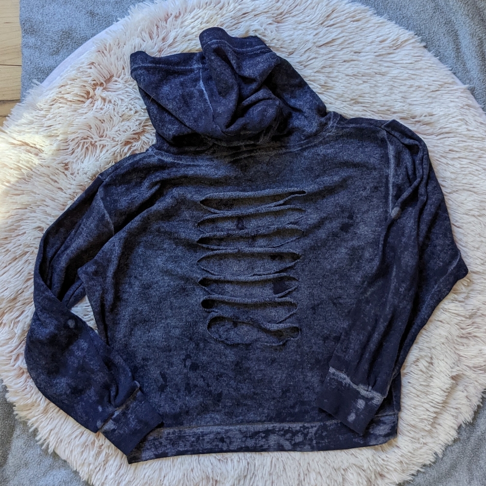 Vintage Havana Distressed Cutout Back Hoodie XL/16